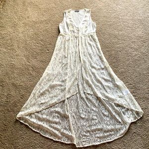 ASTR - Long, off-white, lace vest